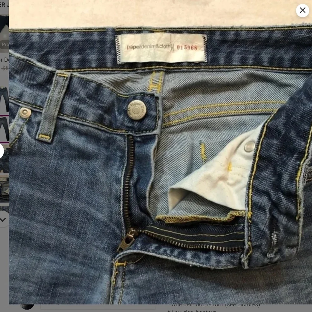 Paper Denim & Cloth Blue Washed Bootcut Jeans Sz 27 - Picture 4 of 8